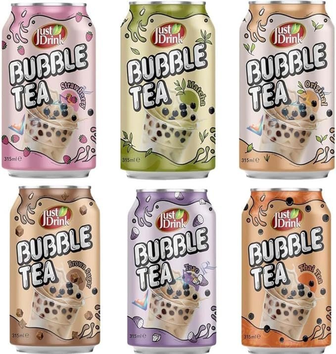 Just Drink Original, Brown Sugar, Strawberry,Thai Tea Bubble Tea 315ml