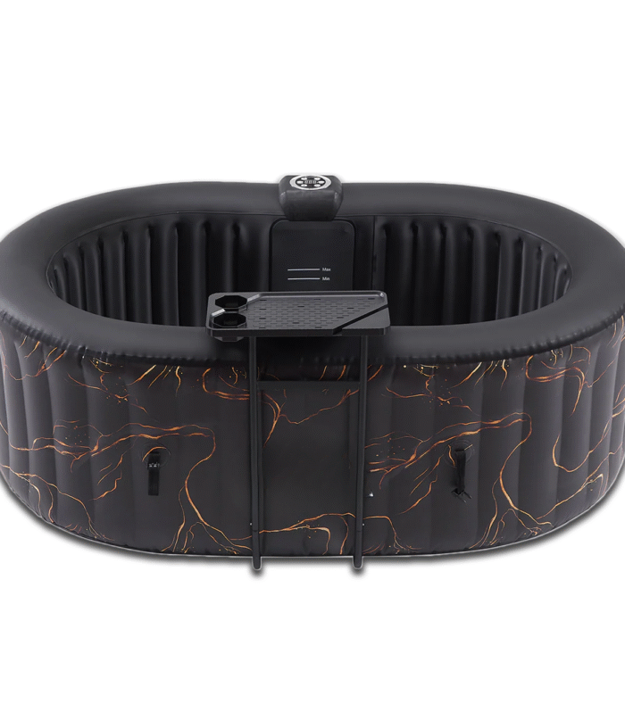 Relxtime 2 Person Inflatable Hot Tub, Oval Portable Blow Up Hottub, LED Light