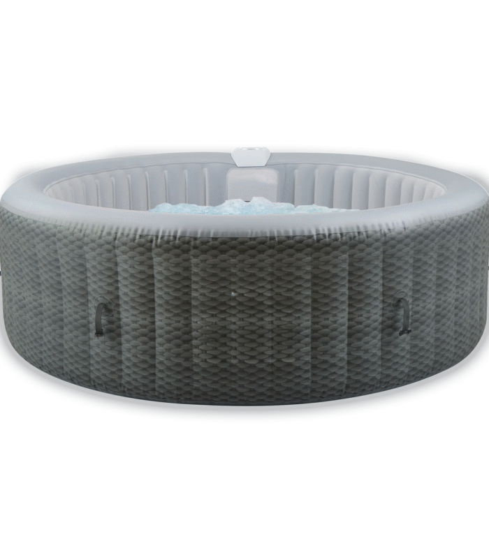 Relxtime 4-6 Person Portable Inflatable Hot Tub Round Outdoor Spa Blow Up Hottub with Control Panel, 130 Soothing Bubble Jets, with Heater Pump, Filter Cartridge, Gray